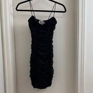 Princess Polly Y2K Black Ruched Dress